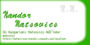 nandor matsovics business card